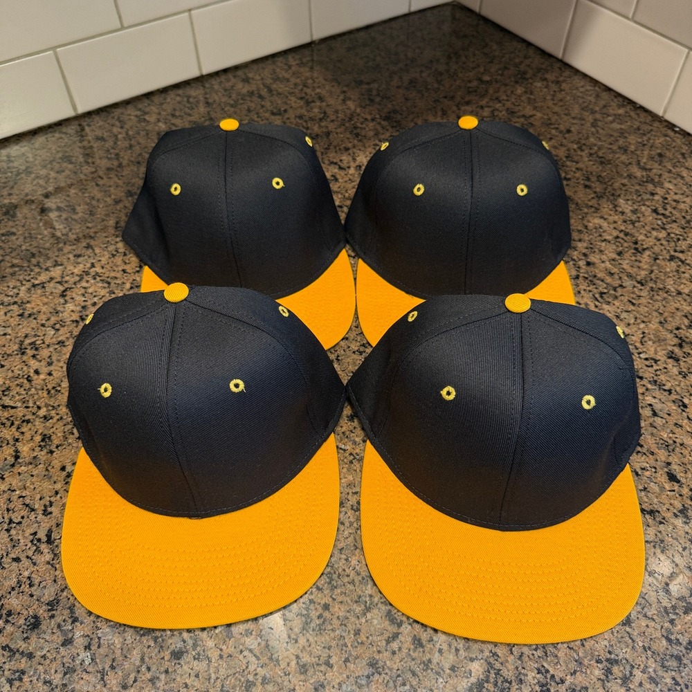Vtg Blank Tournament Headwear Pro Model Hat 7 3/8 Cotton Made in USA - Lot of 4